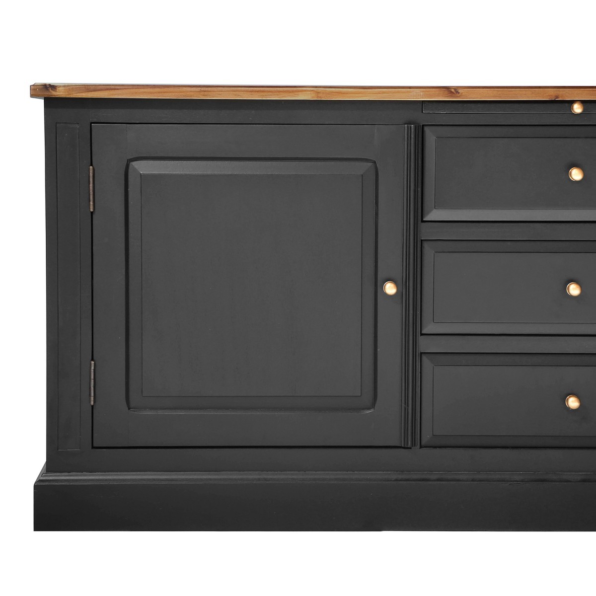 Buffet en acacia massif - FONTAINEBLEAU noir, SIGNATURE