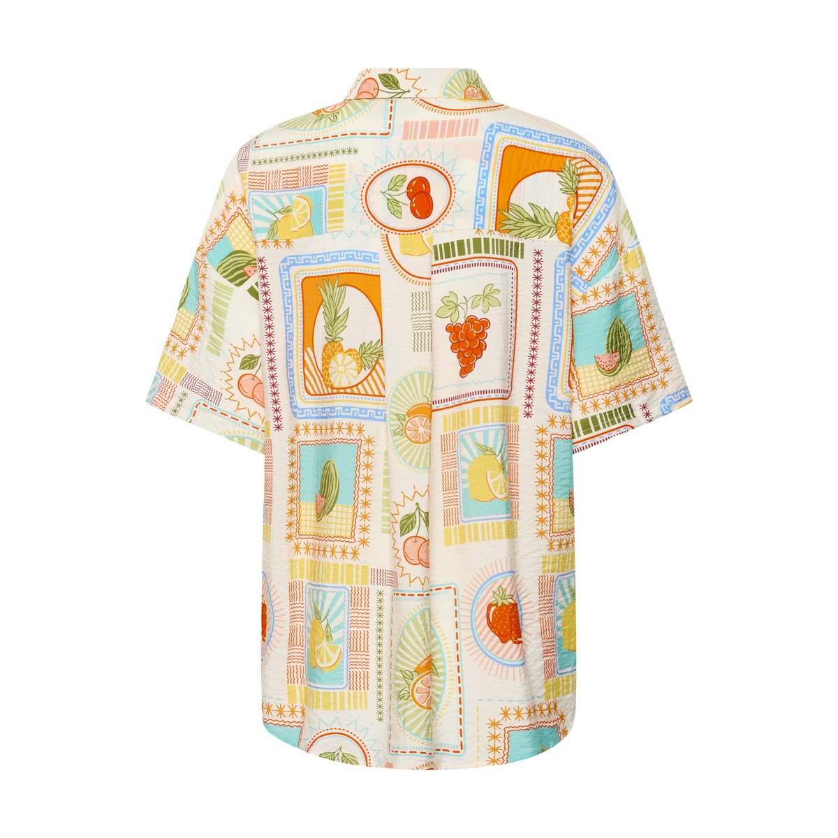 Chemise à manche courte multicolore orange fruits, CULTURE