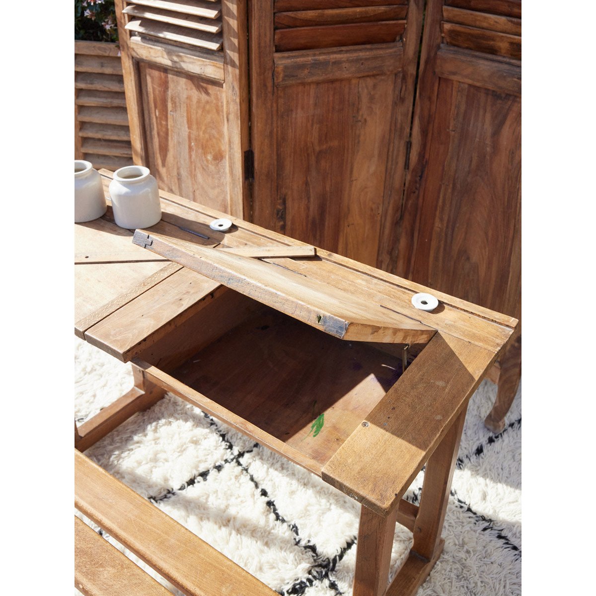 Bureau d'écolier vintage Edouard N°1073 - Bon état bois foncé, DEBONGOUT