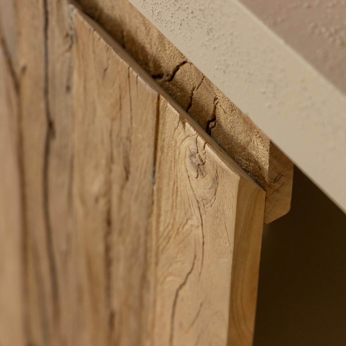 Buffet en bois effet béton DALVA bois clair, MADE IN MEUBLES 
