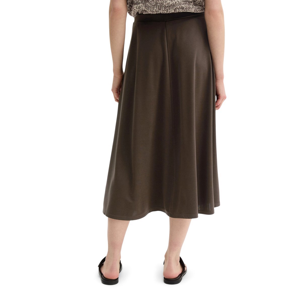 Jupe en jersey évidée en jersey fluide soft touch gris foncé, MARC O'POLO