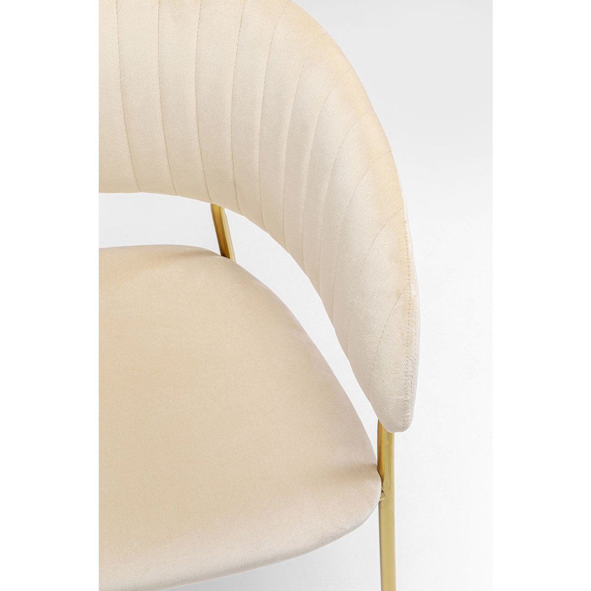 Chaise avec accoudoirs en velours, BELLE crème, KARE DESIGN