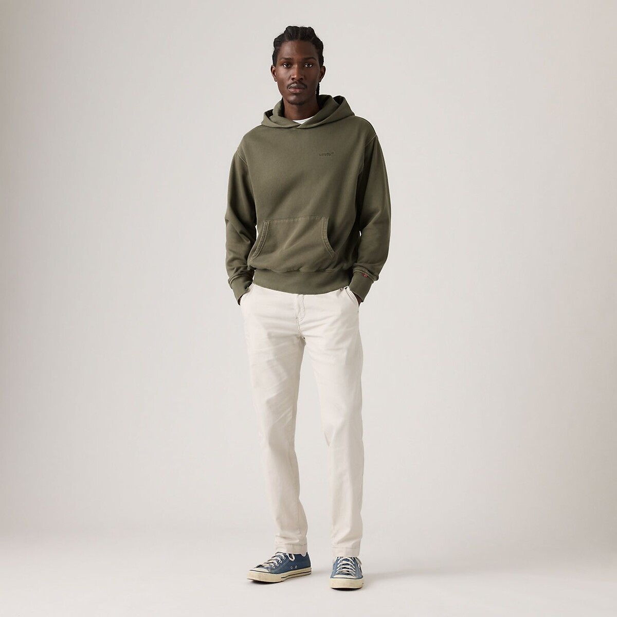 Pantaloni XX chino STD II in cotone e lino crema, LEVI'S