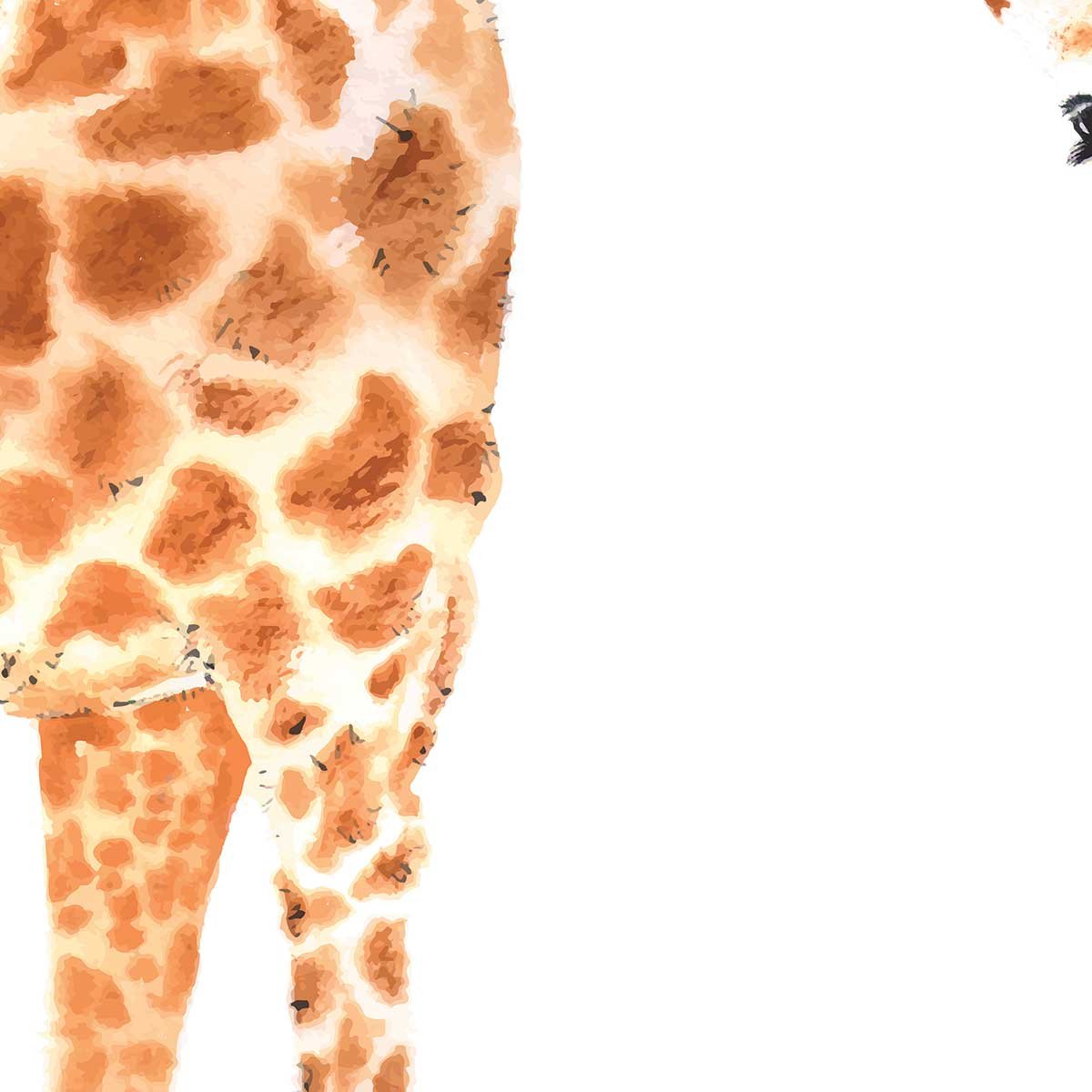 Affiche dessin coucou de girafe affiche + cadre en bois - noir, HEXOA