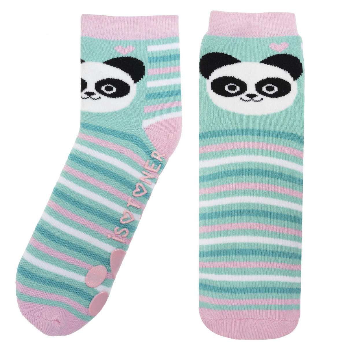 Chaussettes anti-dérapantes coton, picots antidérapants bleu, ISOTONER