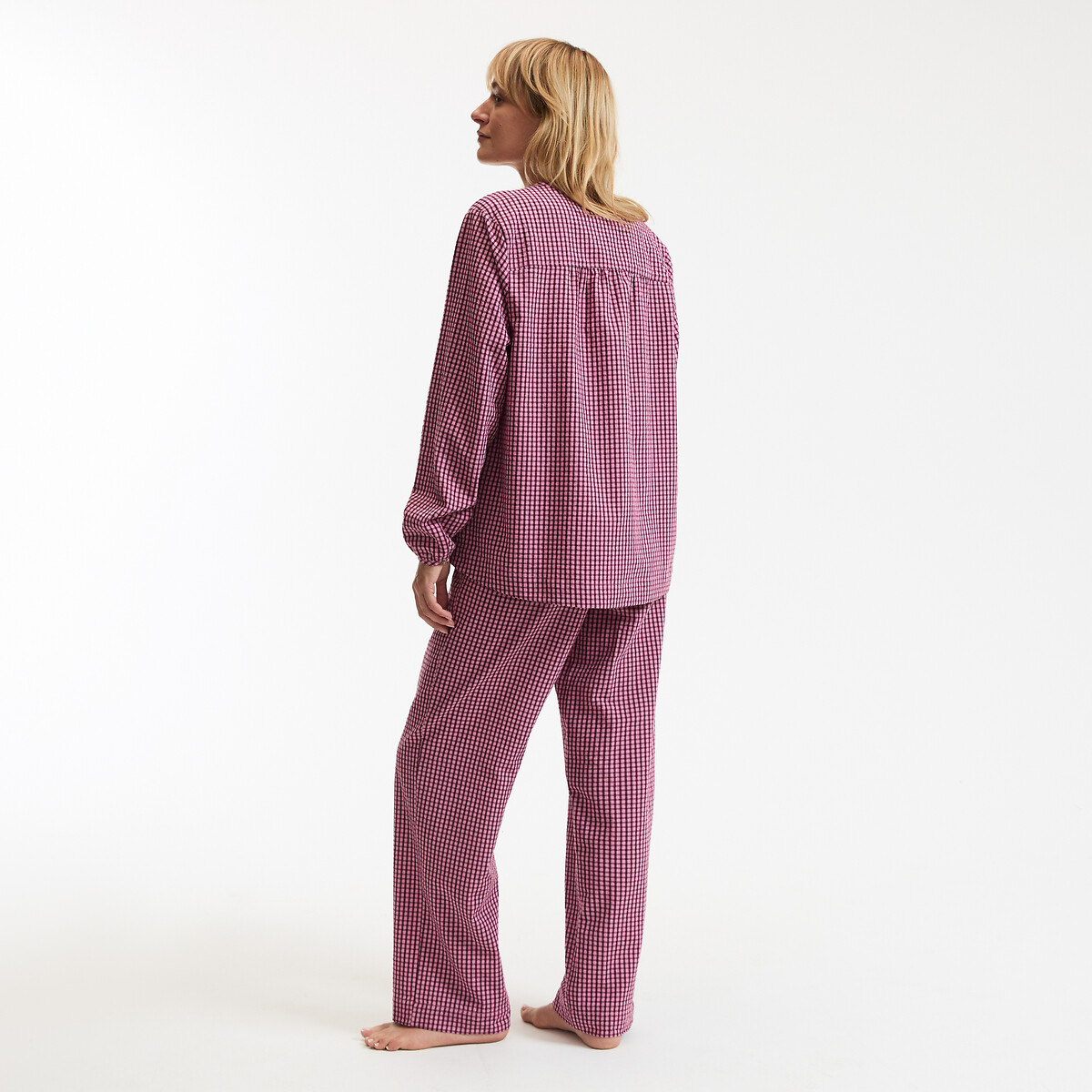 Pyjama imprimé vichy carreaux bordeaux, LA REDOUTE COLLECTIONS