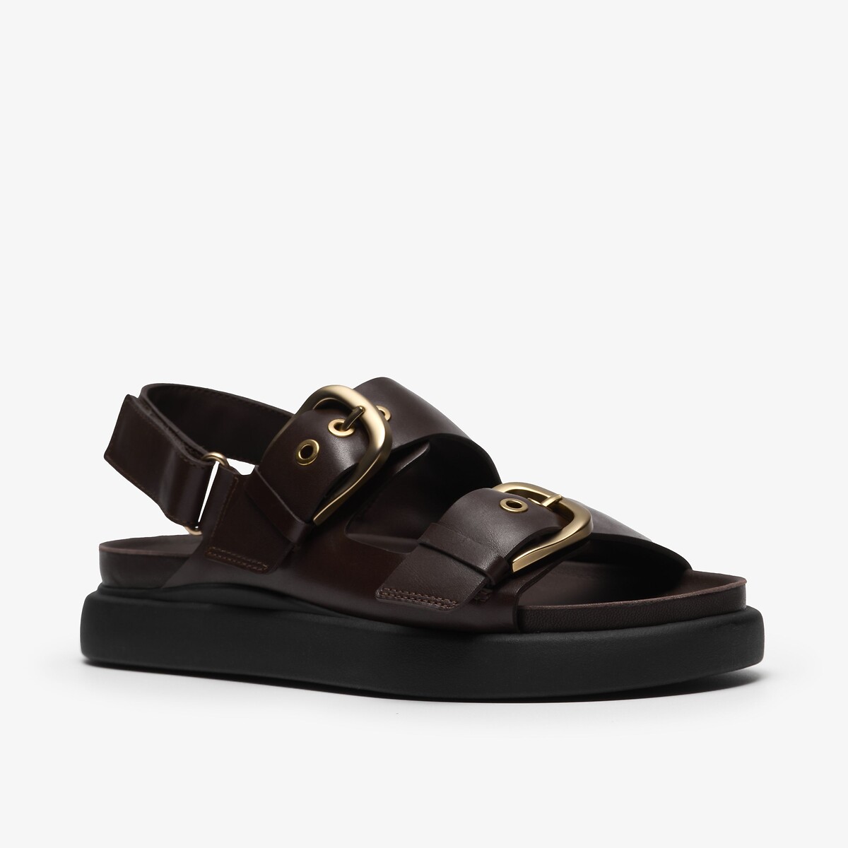 Aristella Bay Leather Sandals dark brown, CLARKS