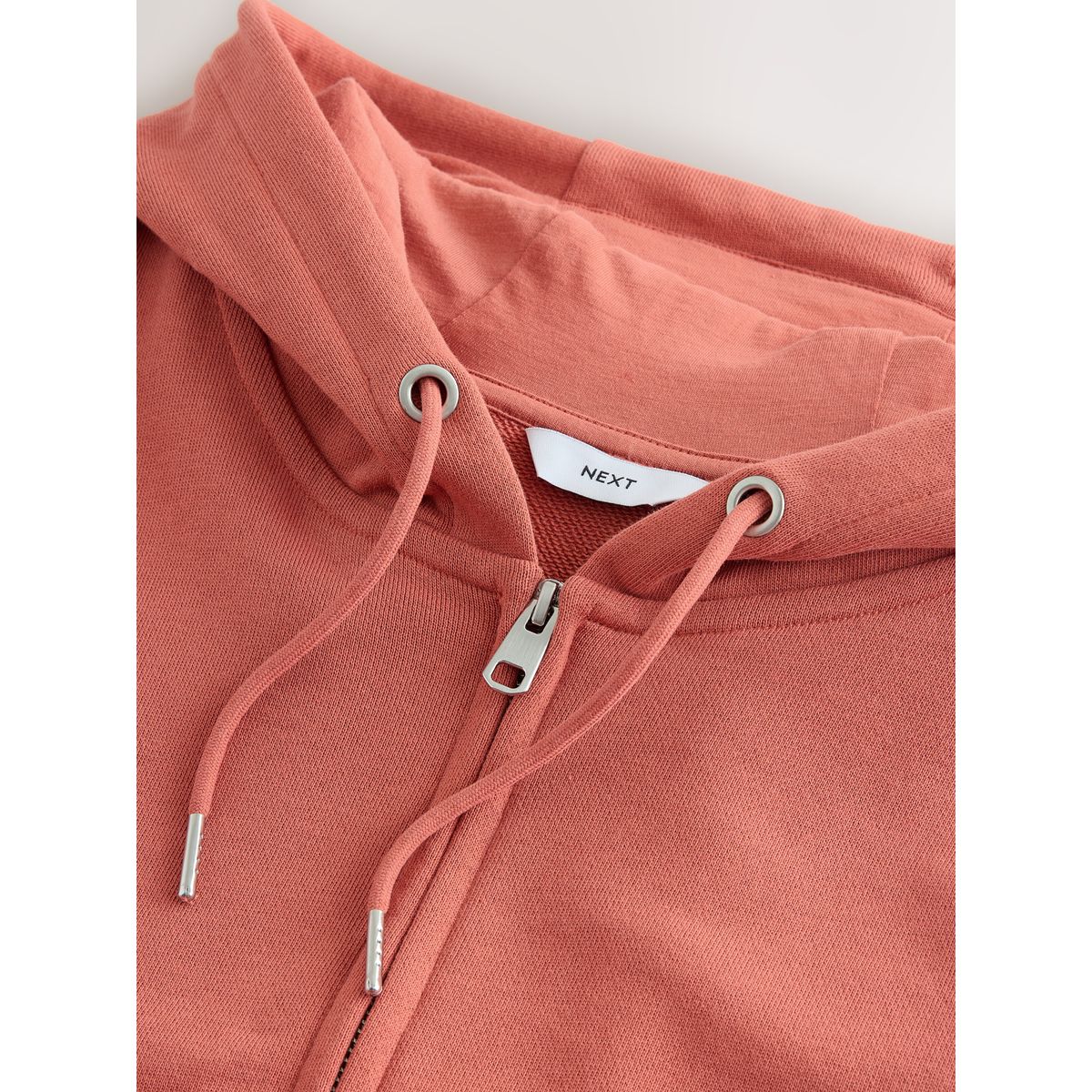 Sweat à capuche zippé en jersey de coton orange clair, NEXT