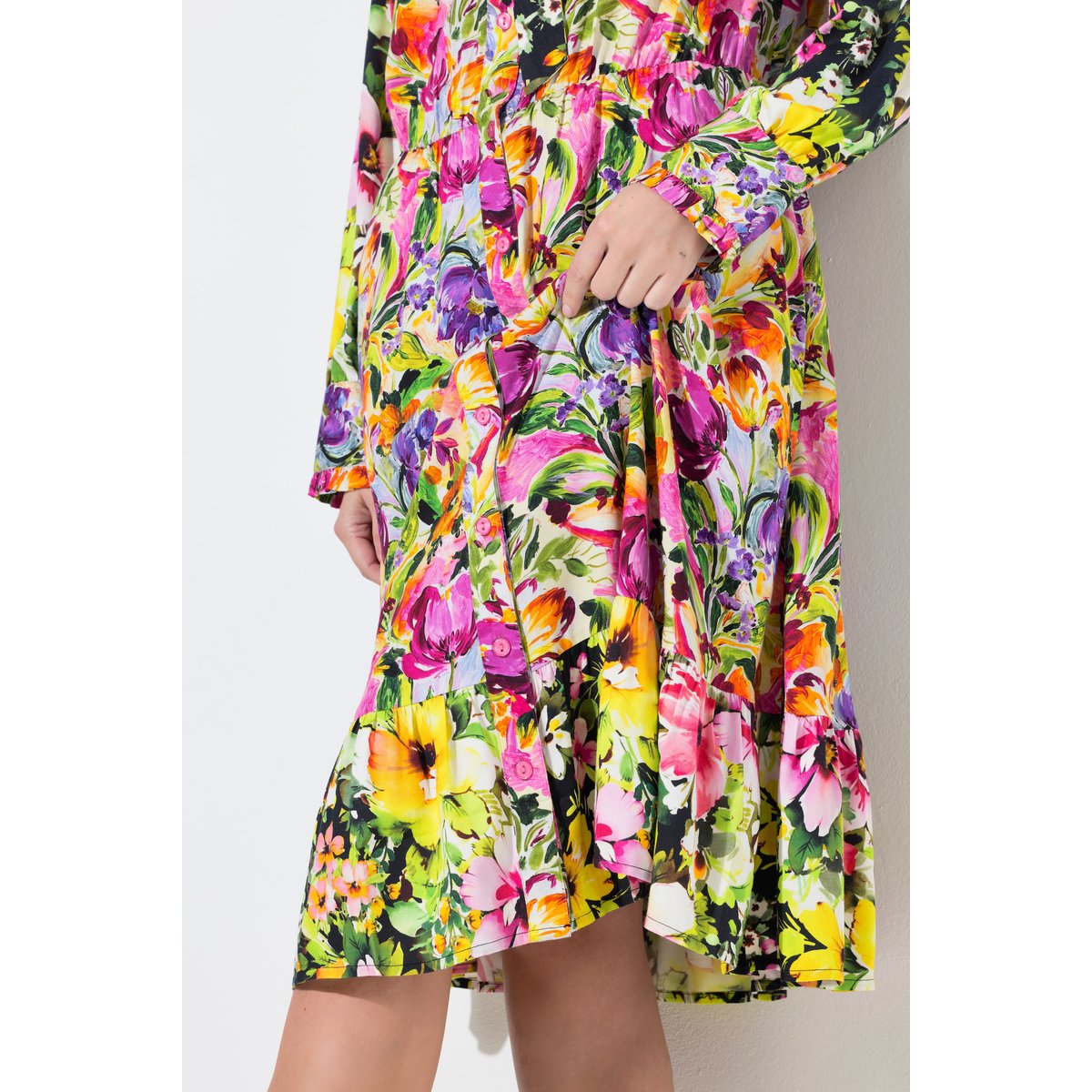Robe midi coupe évasée, jeu d'imprimés baie d'été, ULLA POPKEN
