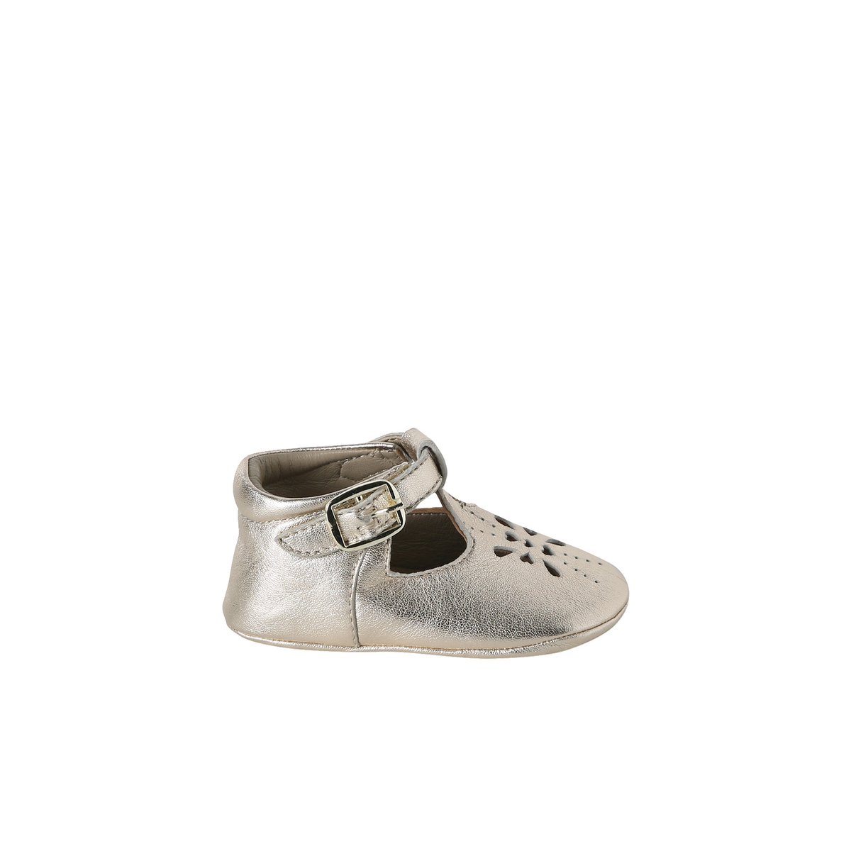 Chaussons cuir or, VERTBAUDET