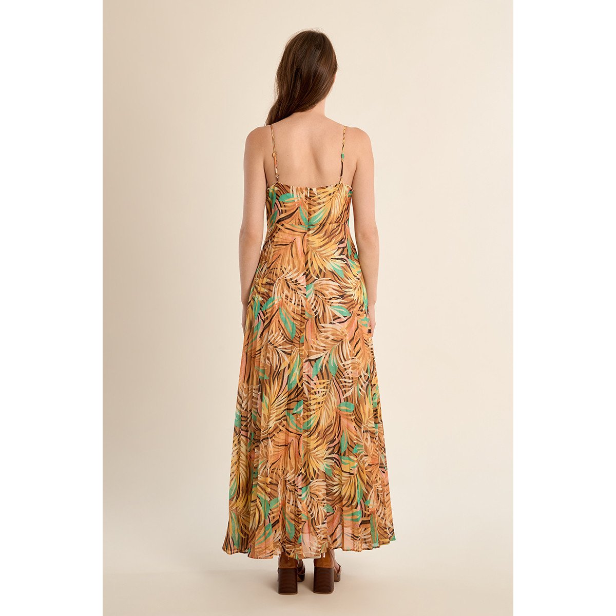 Robe longue plissée, imprimée yellow claudia, MOLLY BRACKEN