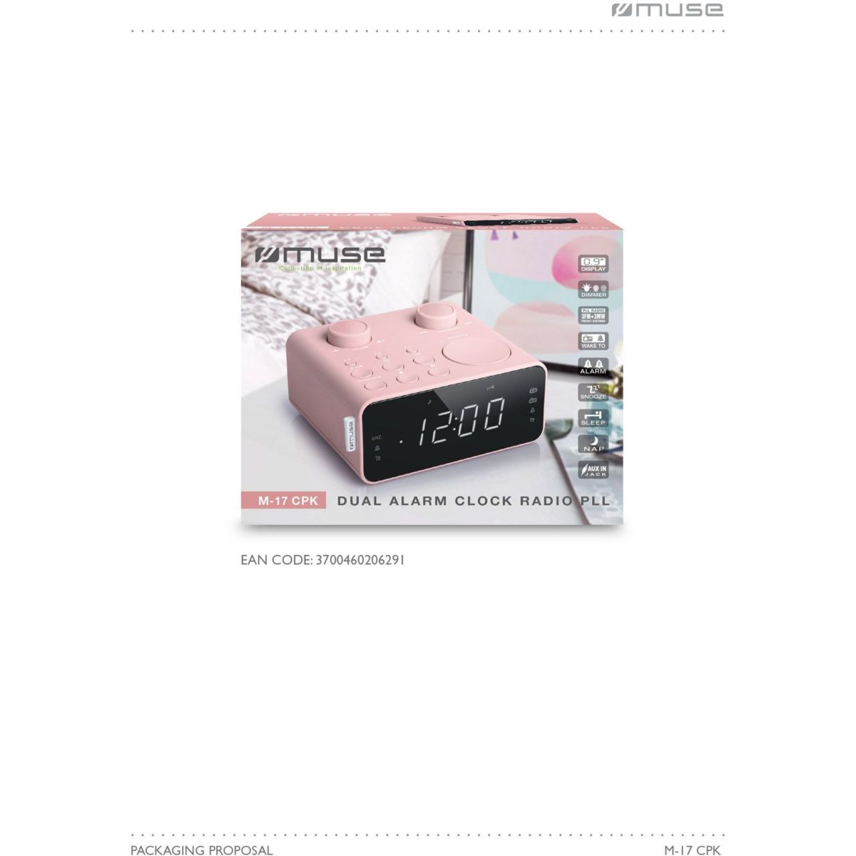 Radio réveil M-17 CPK rose rose, MUSE