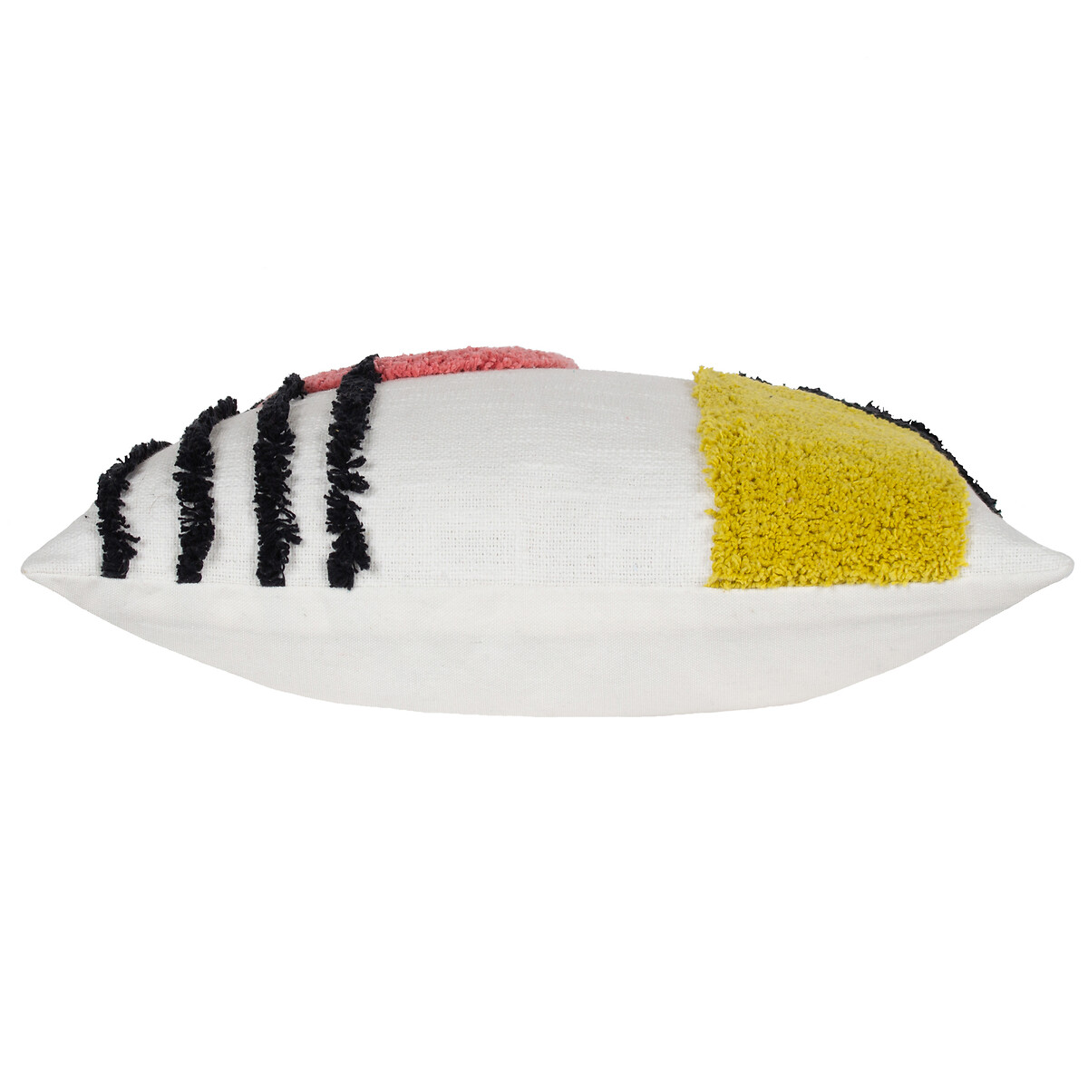 Elmer Tufted Cotton Filled Cushion 45x45cm yellow/pink , HEYA HOME