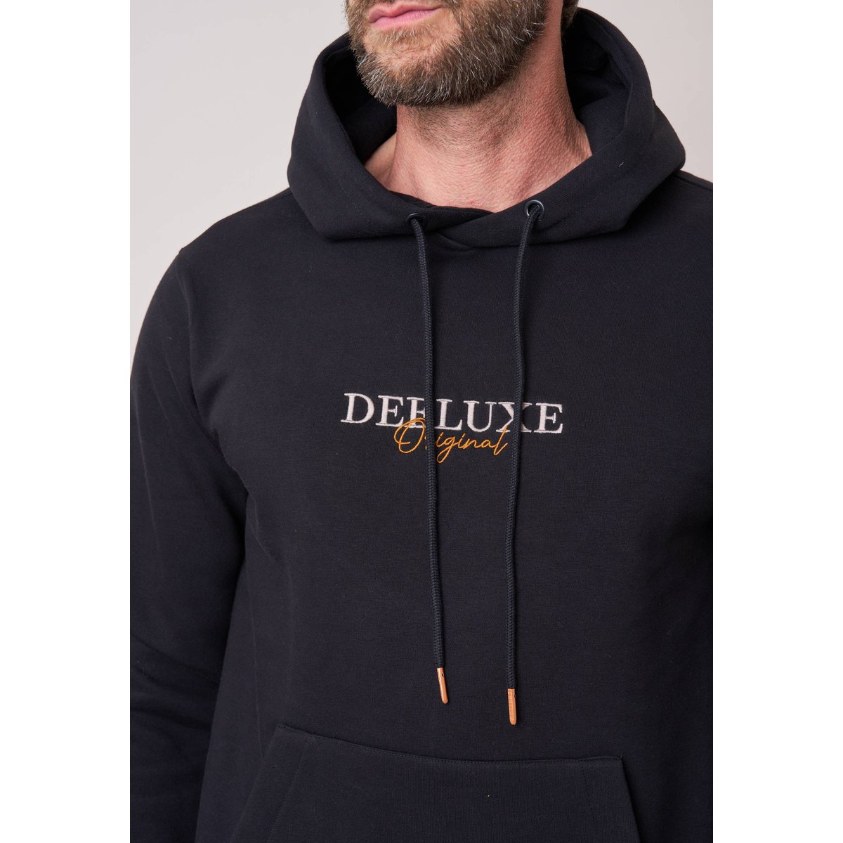 Sweat à capuche regular homme imprimé deeluxe original RAWJORN black, DEELUXE