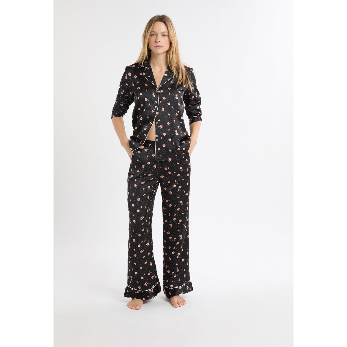 Pantalon de pyjama à motifs fleurs en satin MEDRA multicolore, ETAM