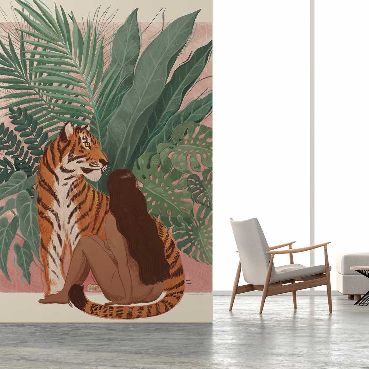 Papier peint femme de la savane intissé, HEXOA