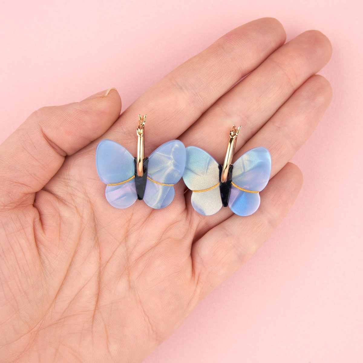 Boucles d'oreilles PAPILLON LAVANDE violet nacré, COUCOU SUZETTE