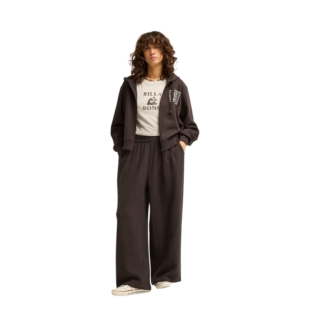 Pantalon en lin FOLLOW ME noir black pebble, BILLABONG