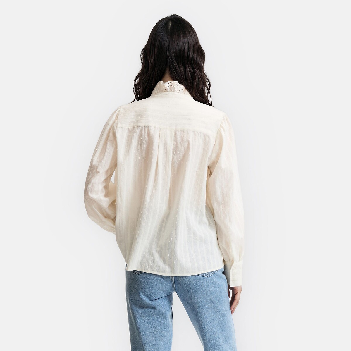 Chemise à col victorien brodé et ajouré, Signature CHARLÈNE ecru, LA REDOUTE COLLECTIONS