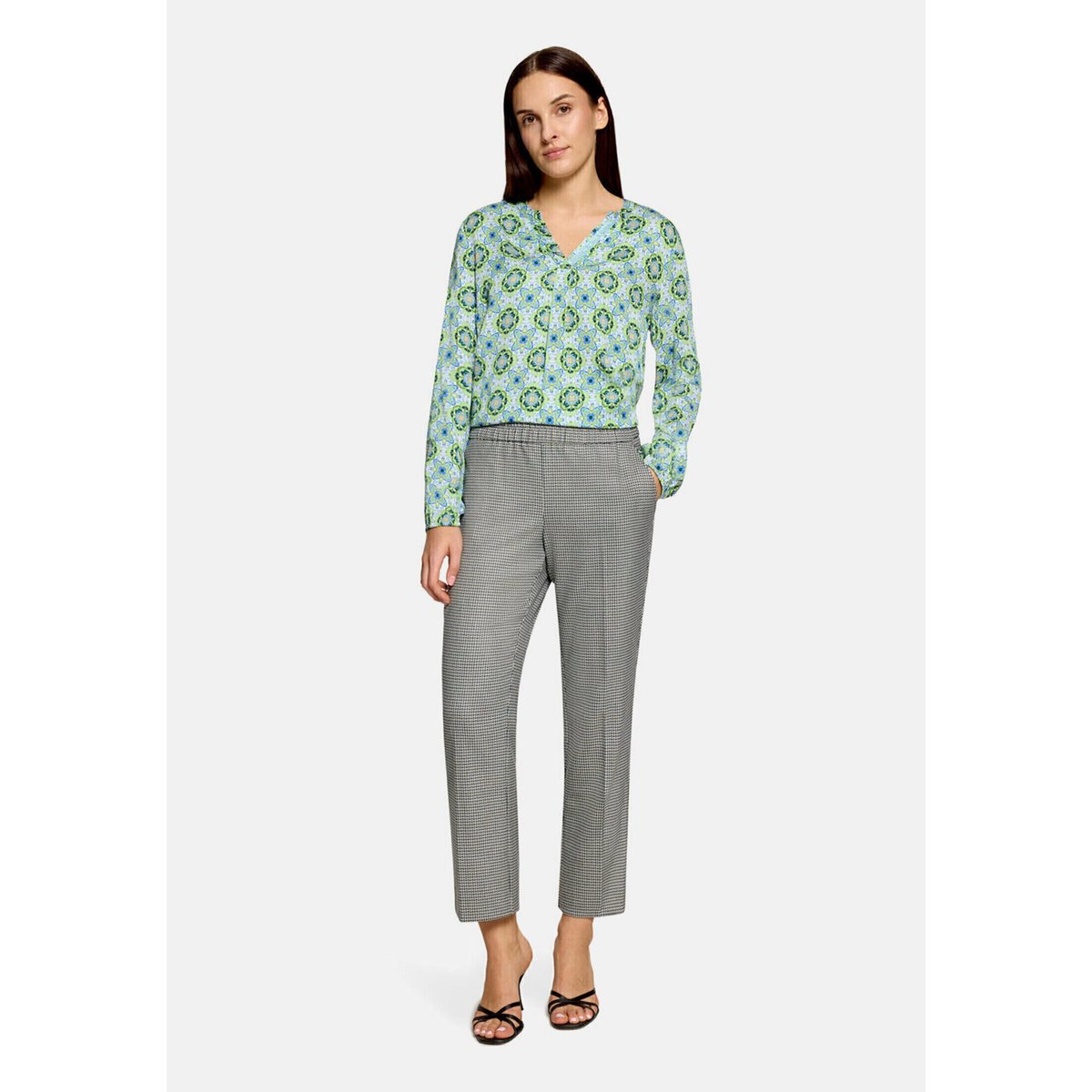 T-shirt façon blouse à motifs green/blue, CARTOON