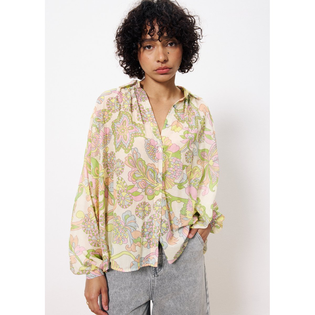 Chemise  en coton ISNELLE cachemire, FRNCH