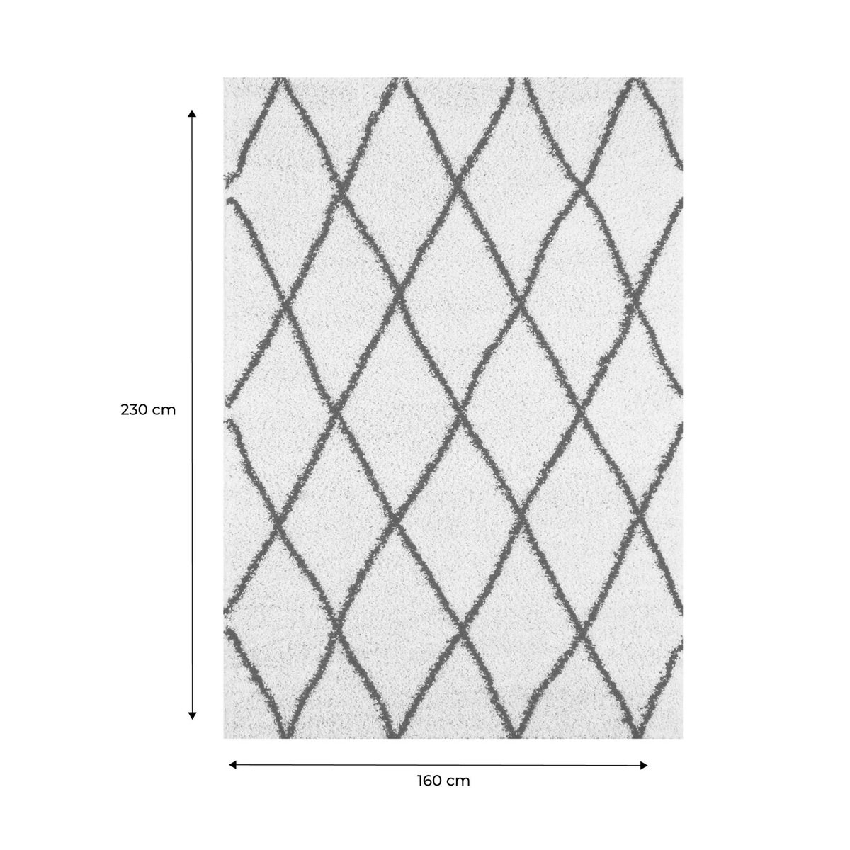 Tapis intérieur rectangulaire berbère ROBBY blanc, SWEEEK