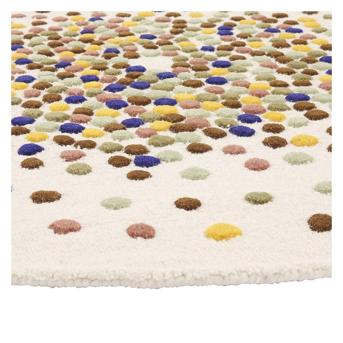 Tapis de salon laine IDYLLE beige, multicolore, HABITAT