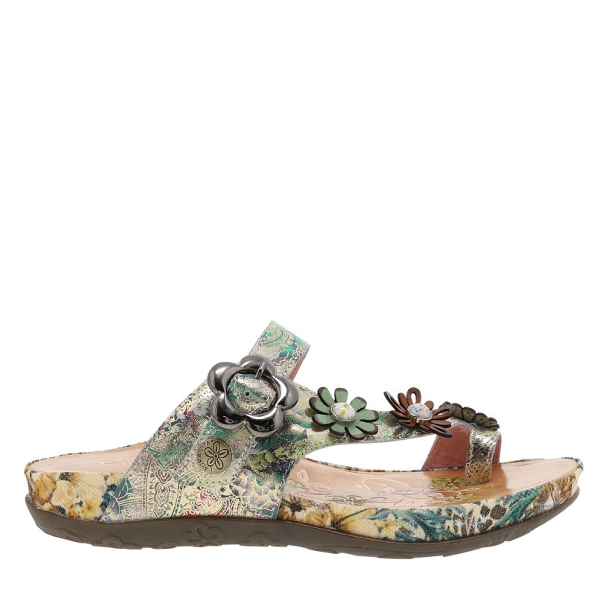Mules en cuir beiges à semelle plat avec un soufflets élastiqués beige, LAURA VITA