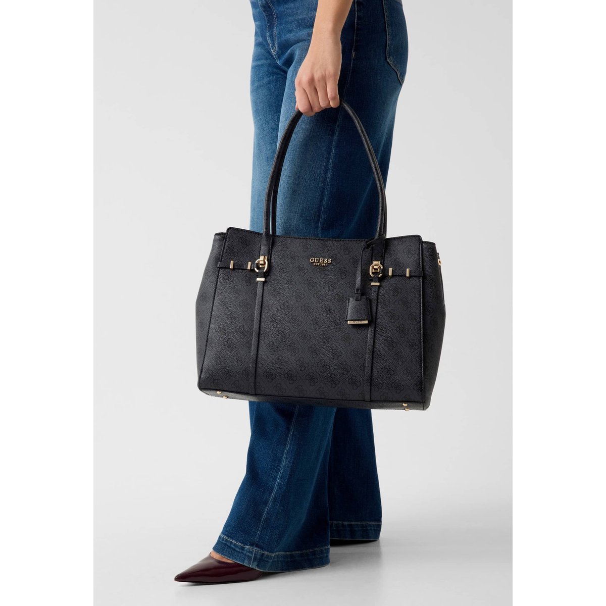 Leona Logo Shopper noir multi, GUESS