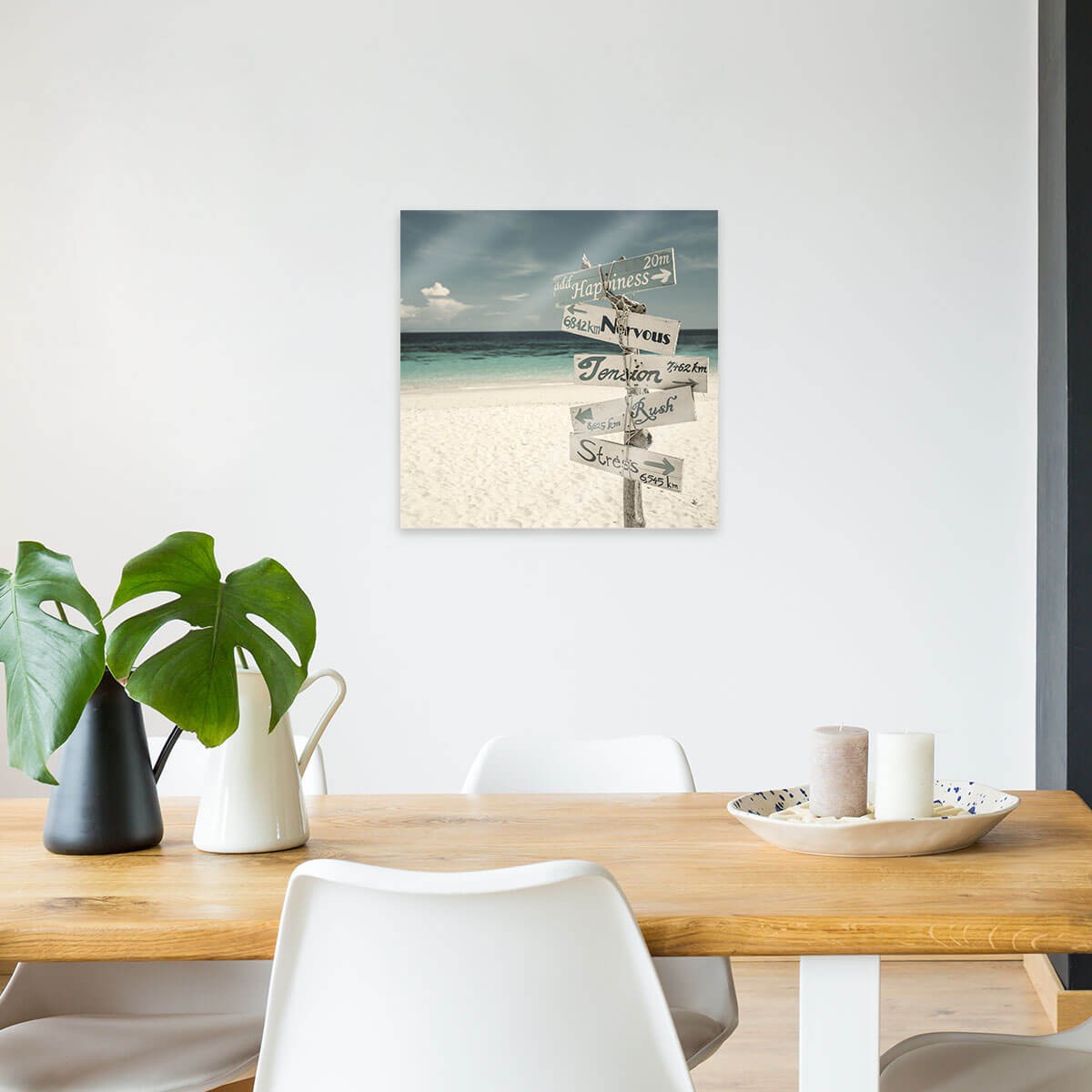 Tableau Mural Panneau Amusant PLAGE tableau en verre, CEANOTHE