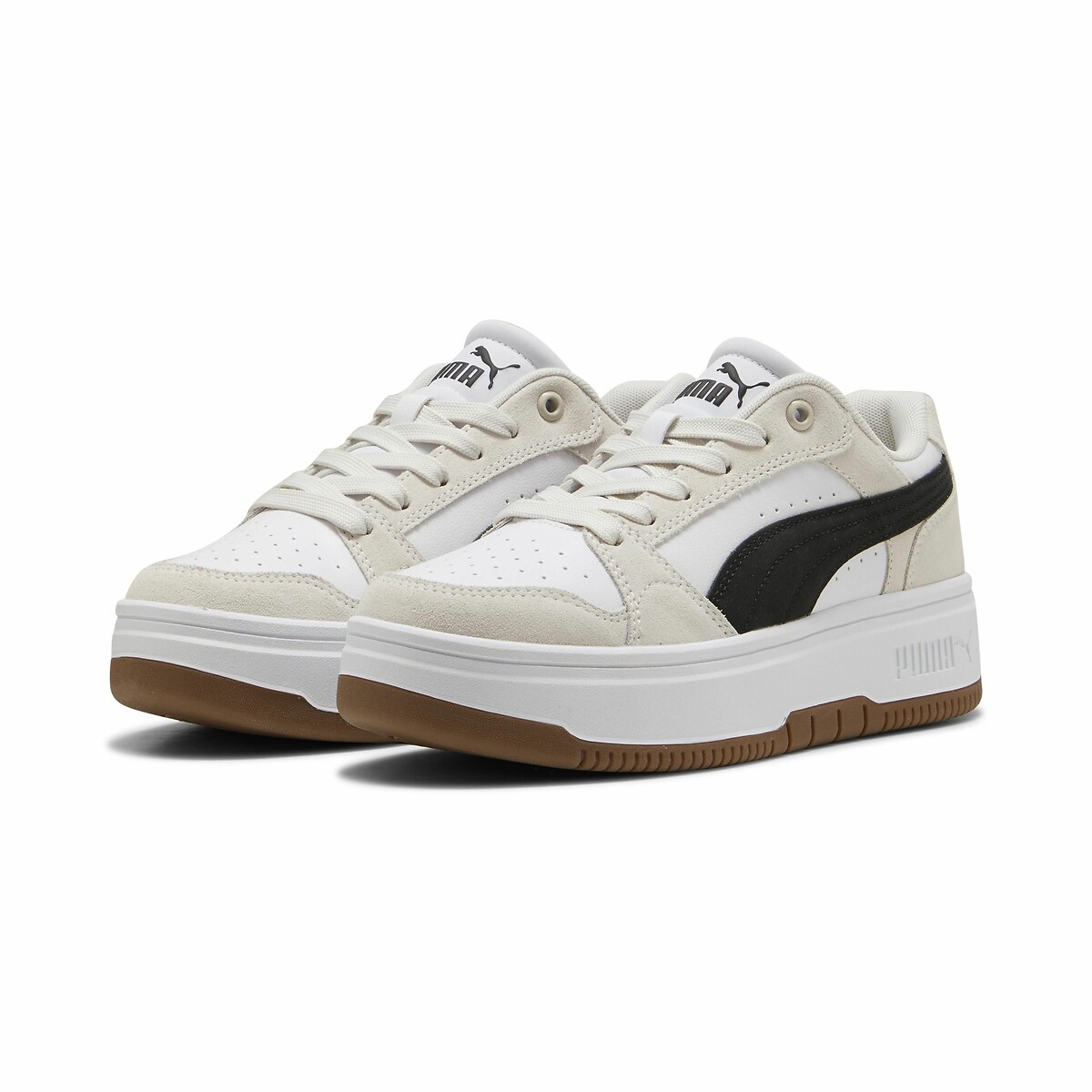Baskets Rebound Low Suede blanc/noir, PUMA