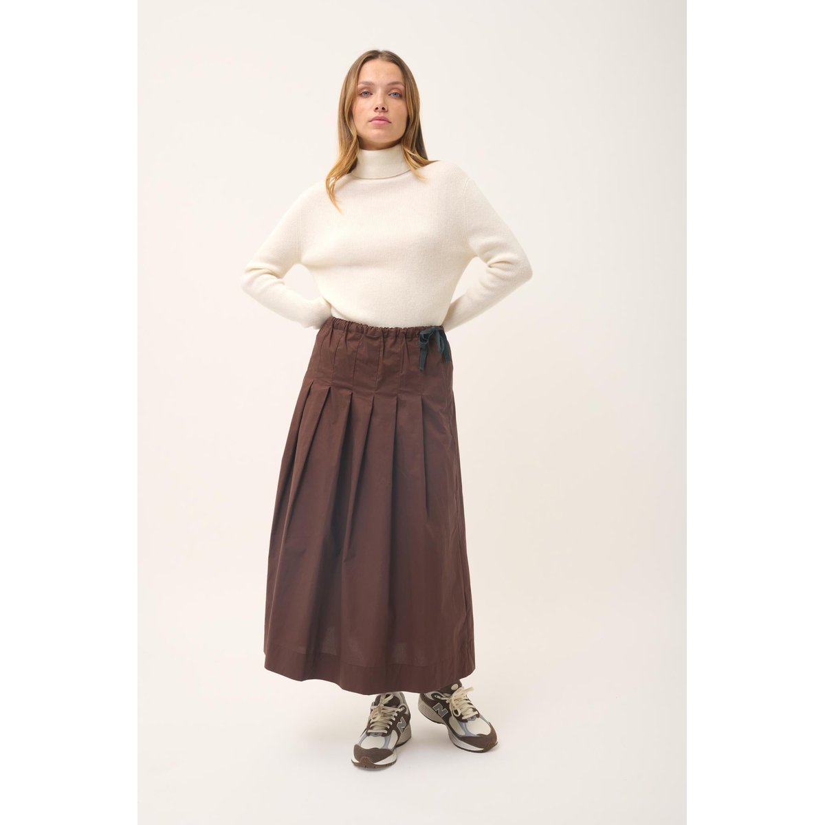 Pull Col Roulé Neige Lanais blanc, JUST CASHMERE