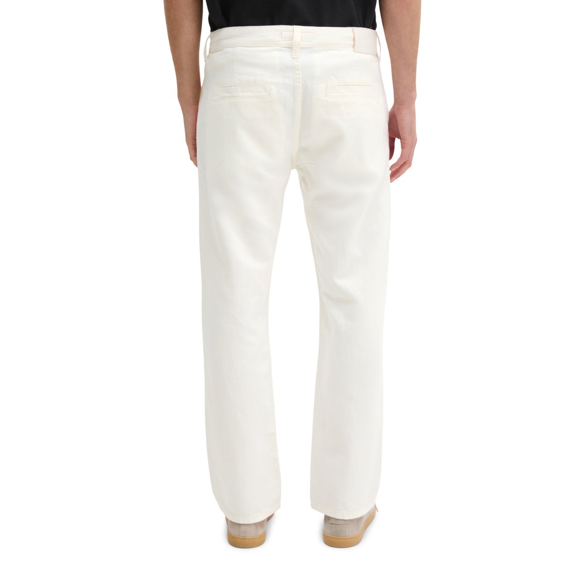 Jeans modèle Kalmo droit en coton bio et en lin blanc, MARC O'POLO