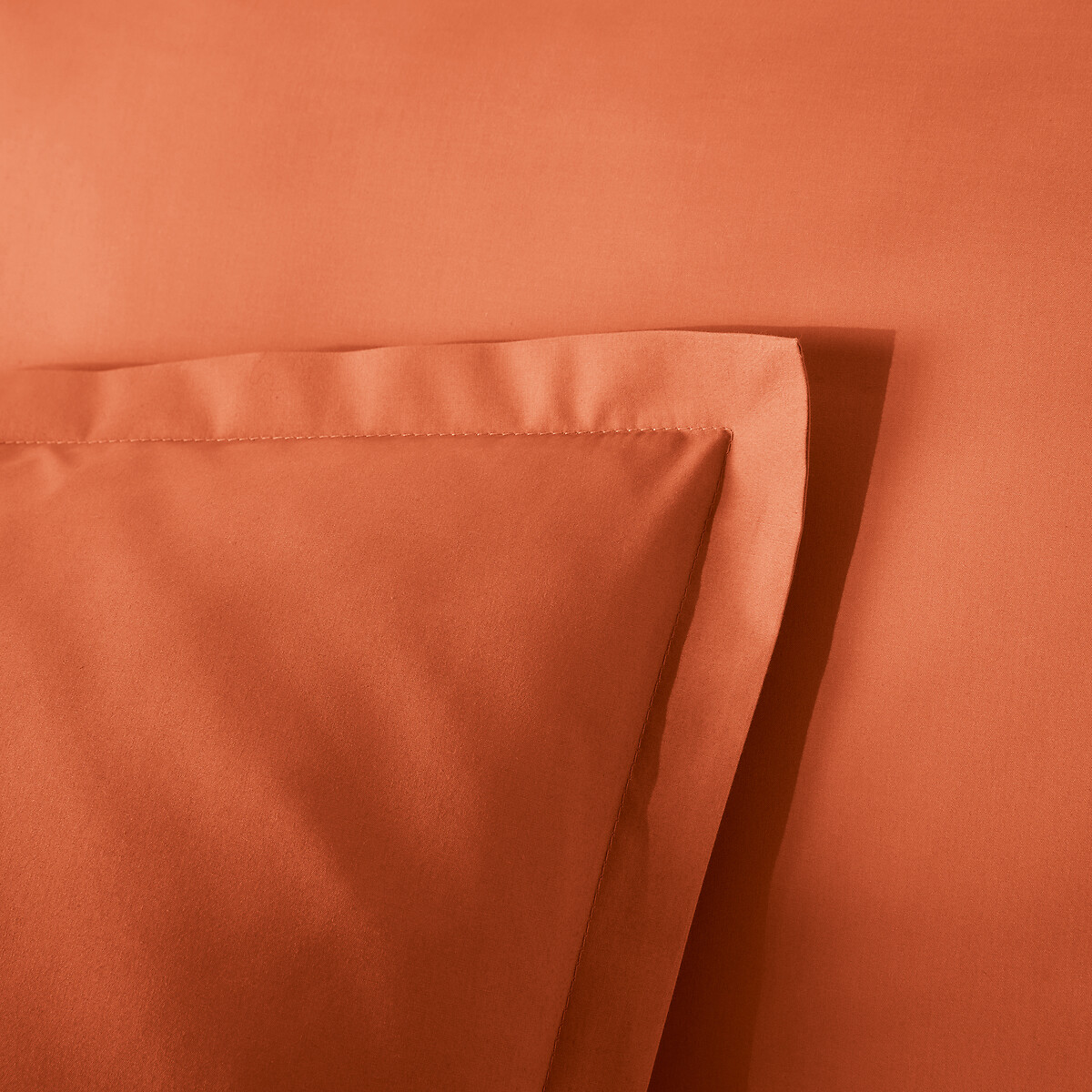 Taie d'oreiller en percale de coton, 80 fils, Scenario orange cuit, LA REDOUTE INTERIEURS