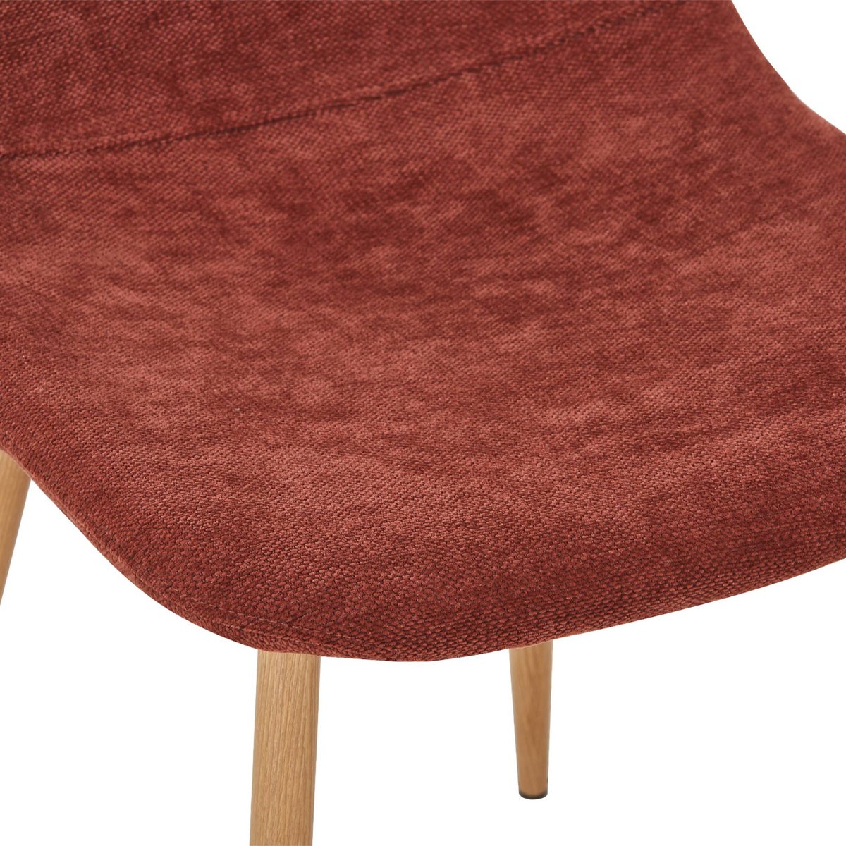 Chaise décor bois et tissu (lot de 2) VERA rouge, SWEEEK