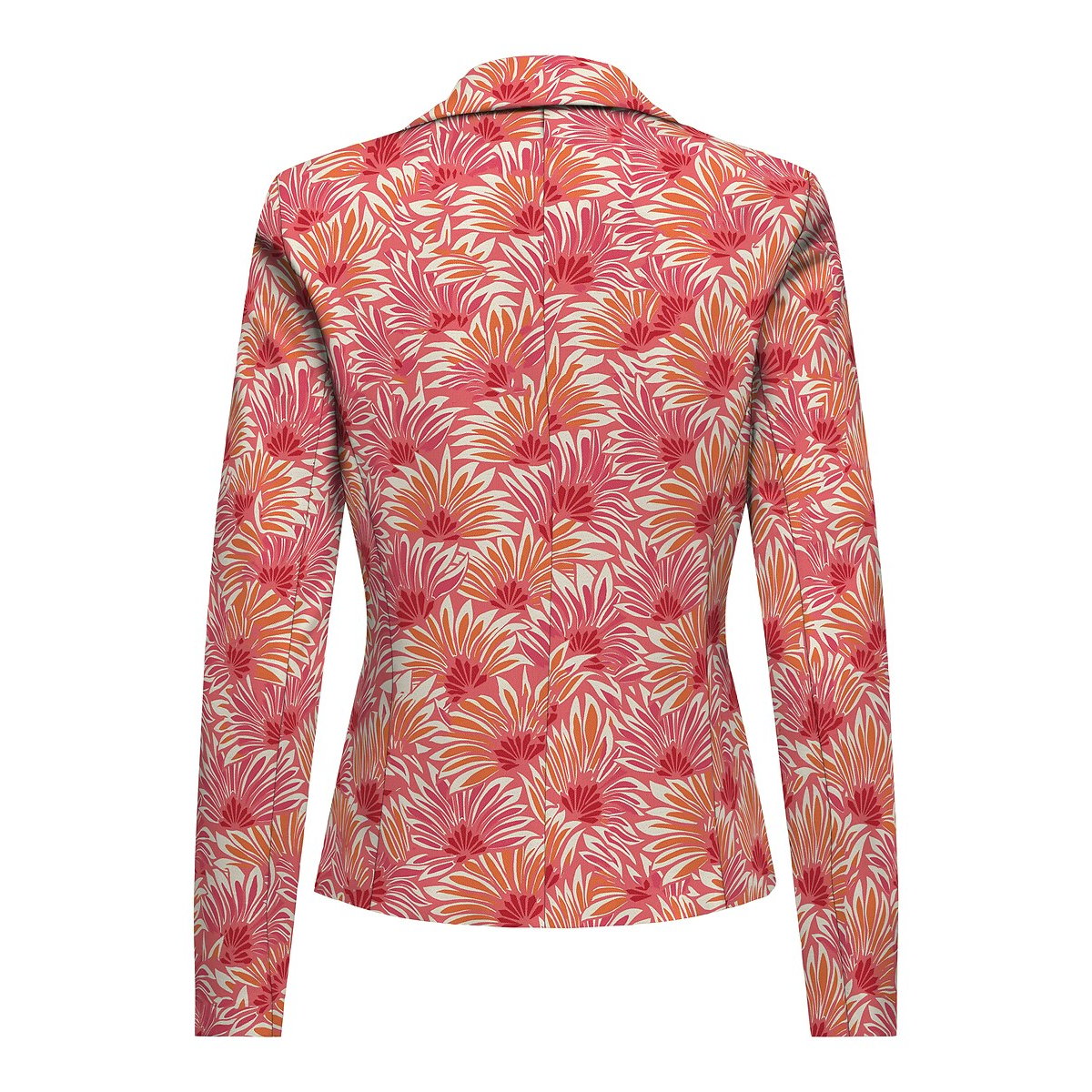 Blazer cintré fleuri imprimé orange/peche, ONLY