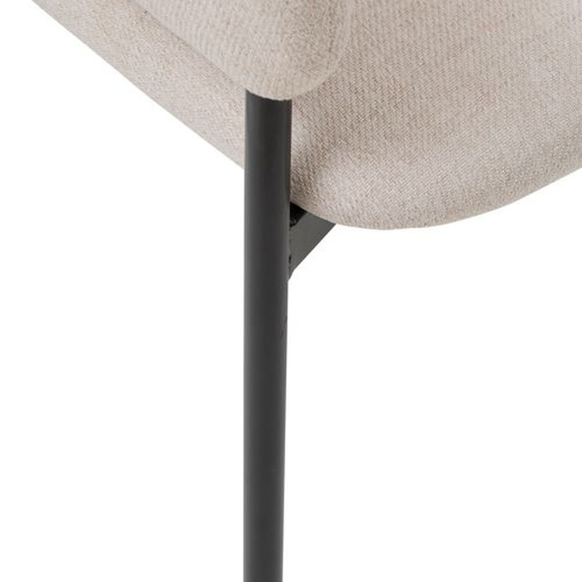 Lot de 2 fauteuils à diner en tissu SOLEA beige, TOILINUX