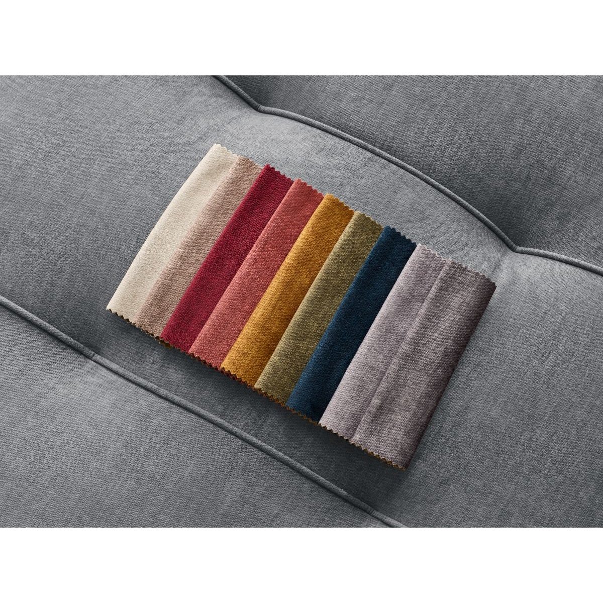 Canapé d'angle convertible 3 places en velours, ARSENE gris foncé, BOBOCHIC