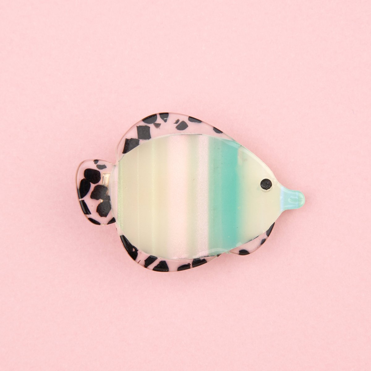 Barrette POISSON TROPICAL rayé bleu et noir, COUCOU SUZETTE