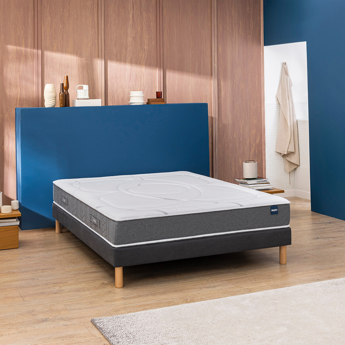 Set materasso in schiuma Recovery + rete bianco/grigio, BULTEX