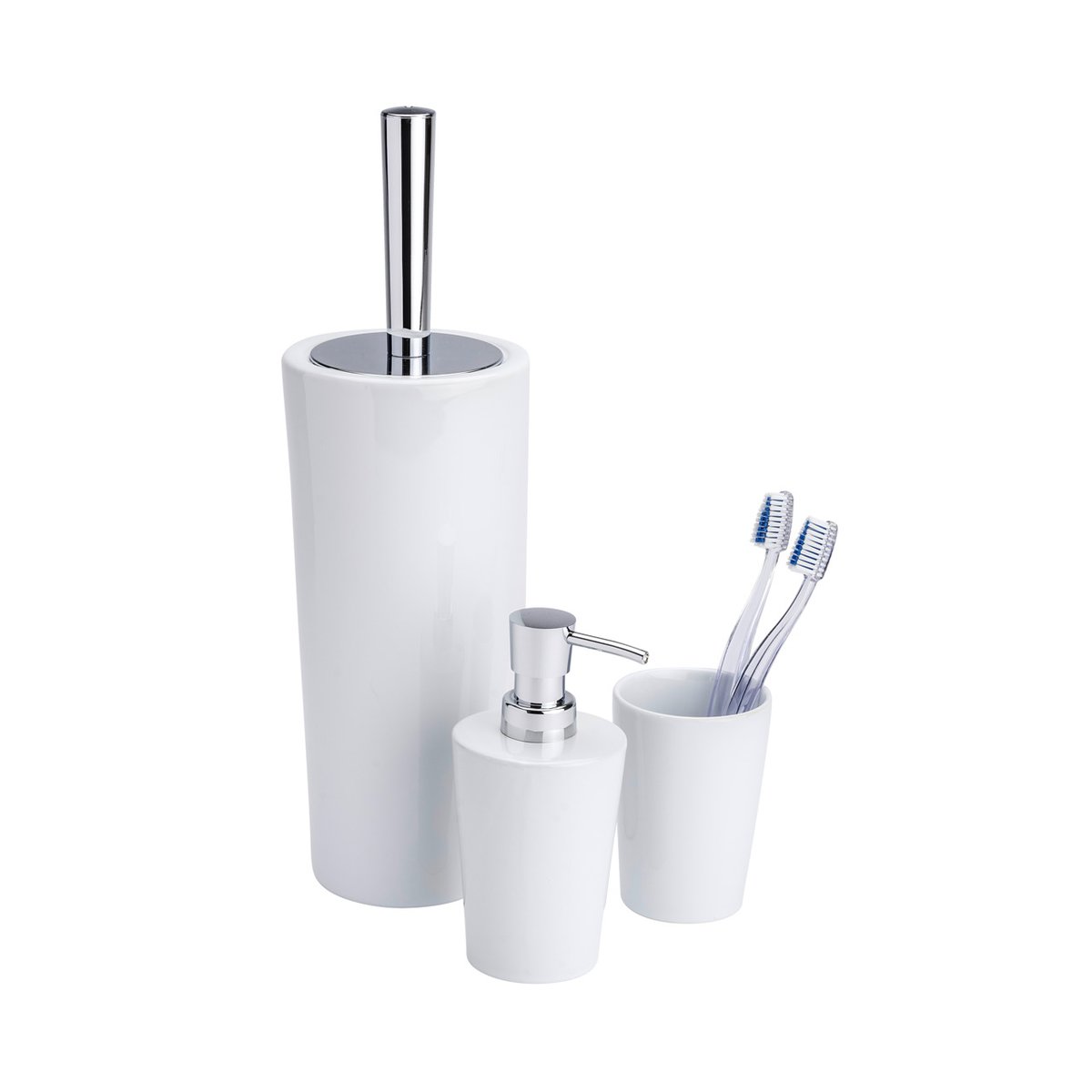 Brosse WC avec support fermé CONI blanc, WENKO