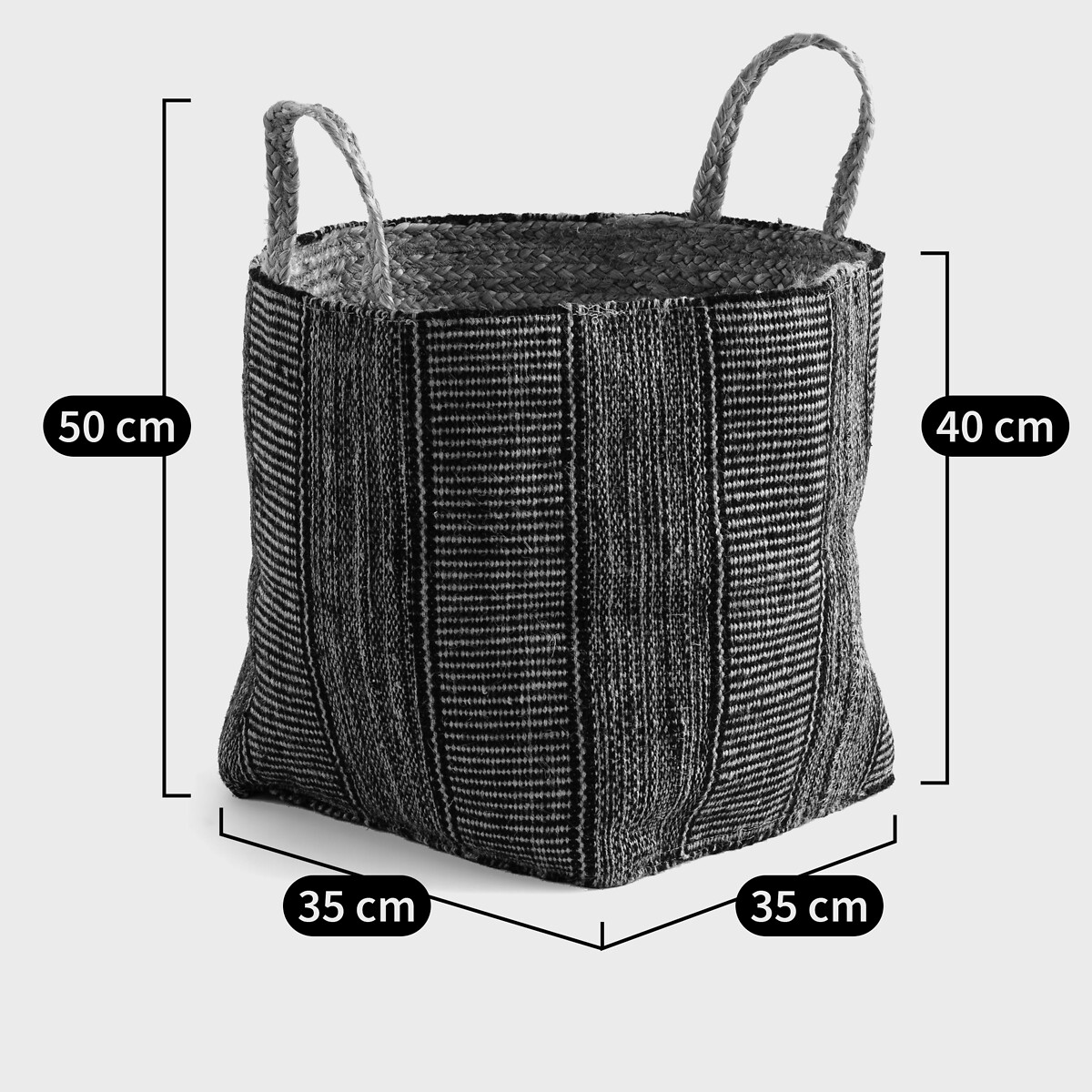 Panier tressé en jute, JUTLO naturel/noir, LA REDOUTE INTERIEURS