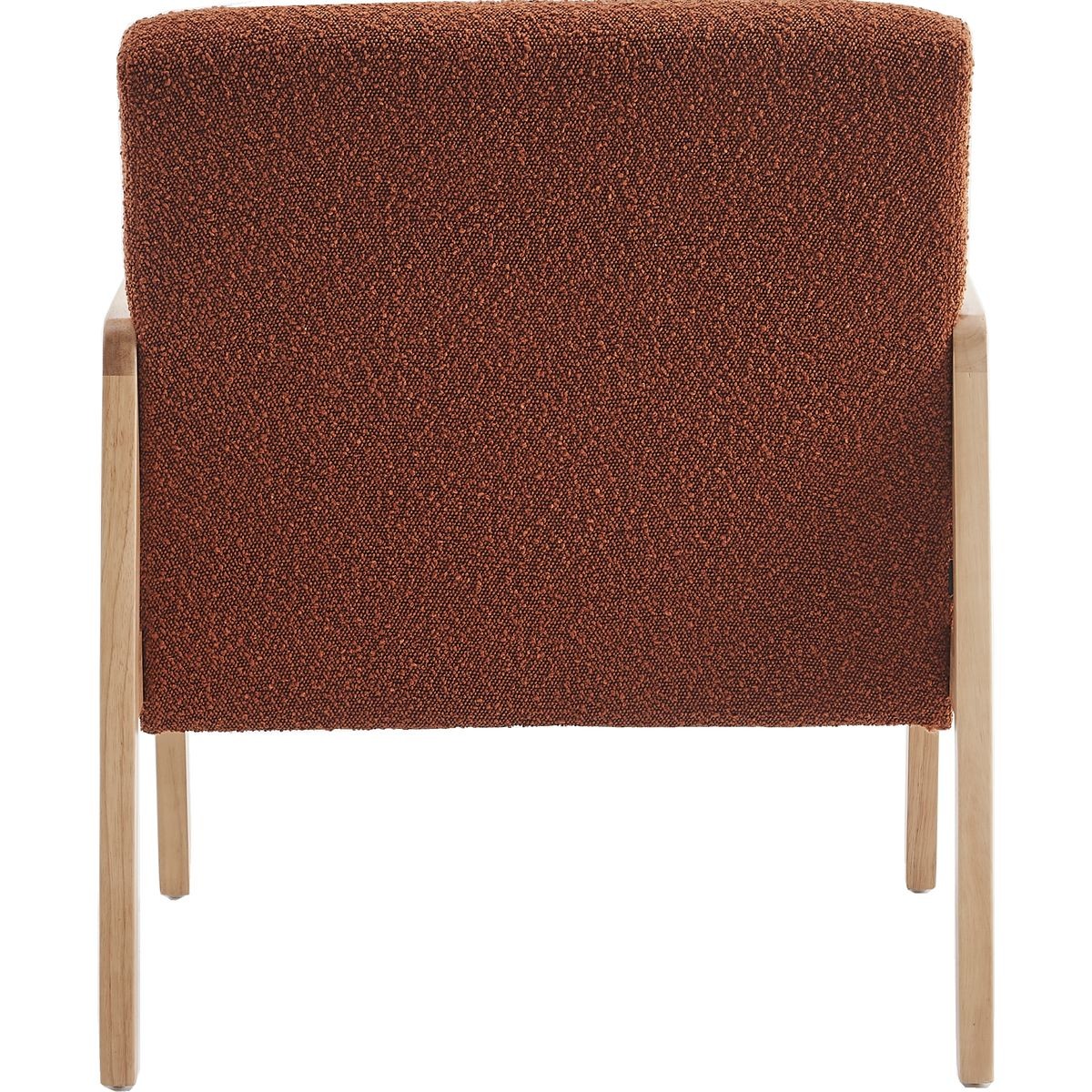 Fauteuil en cannage et tissu bouclé - MANI rouille, HOMIFAB