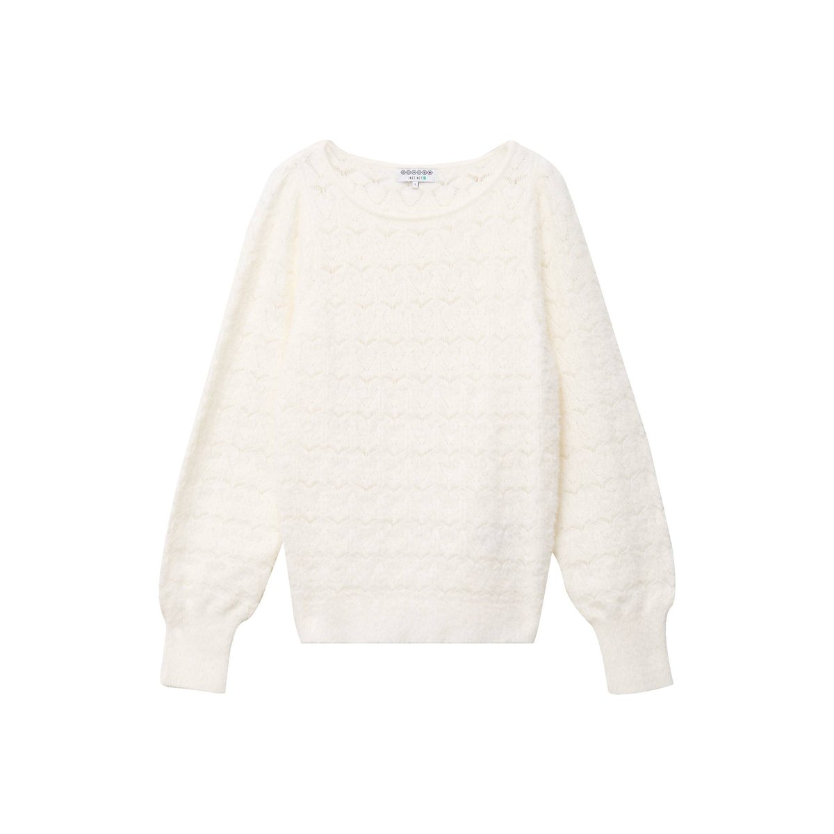 Pull manches longues col bateau ecru, BONOBO