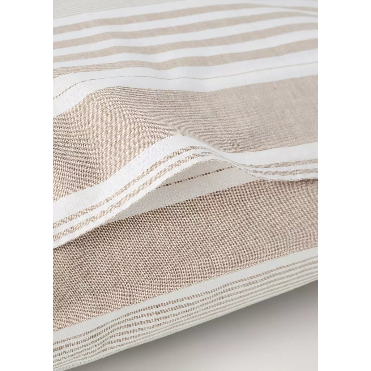Taie d'oreiller 100 % coton à rayures 50 x 75 cm tabac, MANGO HOME