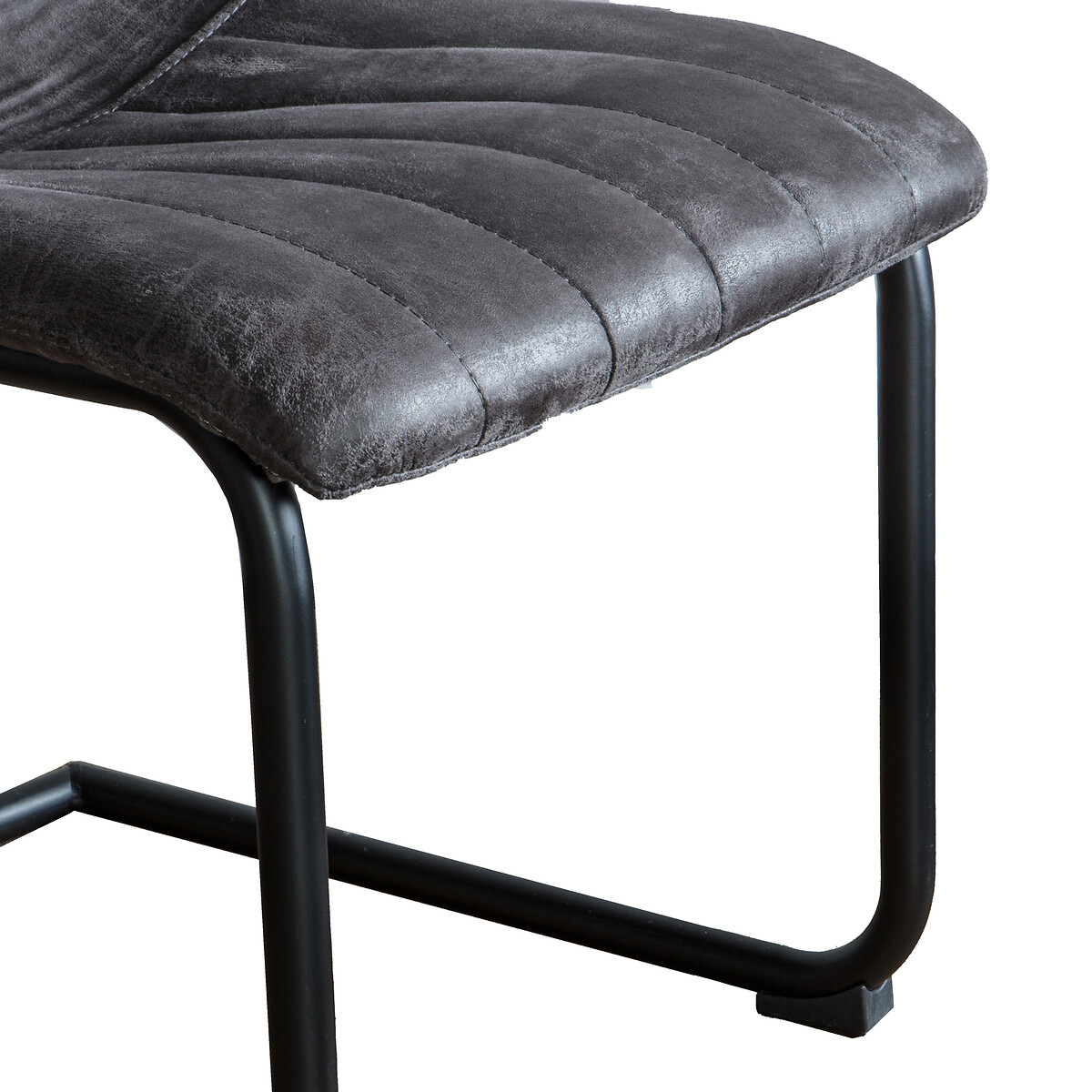 Darcy Retro Leather Cantilever Dining Chairs (Set of 2) grey, SO'HOME