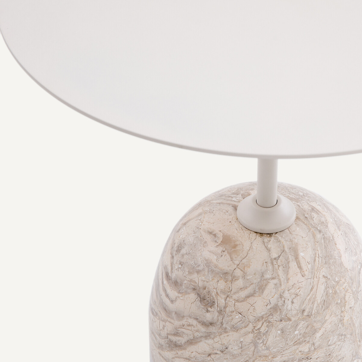 Bout de canapé marbre et métal fer Ø45 cm Balastro grège, AM.PM
