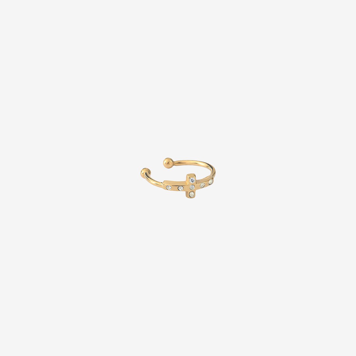 Bague d'oreille dorée jet - athena cristal blanc, CAROLINE NAJMAN