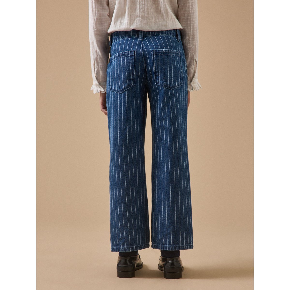 Pantalon droit rayé festonné rayure tennis, CYRILLUS