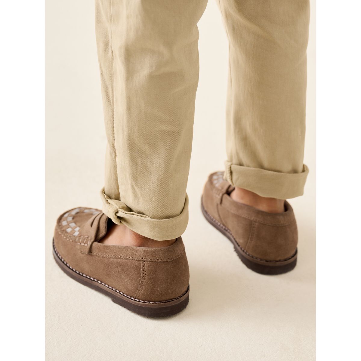 Mocassins en cuir marron fauve, NEXT
